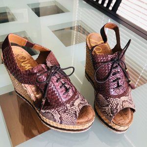 Sam Edelman Lace-Up Platform Wedges